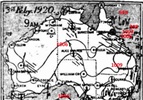 Cairns Cyclone 1920 - mean sea level weather chart